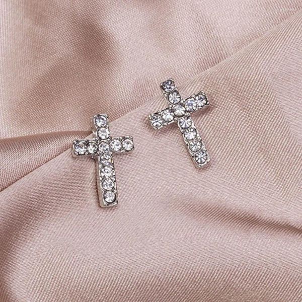 Orecchini per borchie semplici piccoli cristalli geometrici per donne orecchini a colori argento femminile gioielli religiosi aretes de mujer