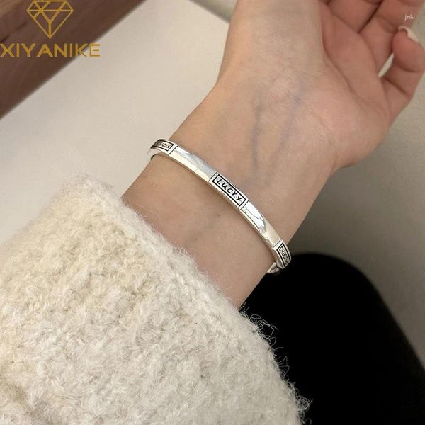 Bangle Xiyanike Simple Lucky for Women Girl Корейская мода регулируемая ювелирная вечеринка свадебная леди подарок Pulseras Mujer