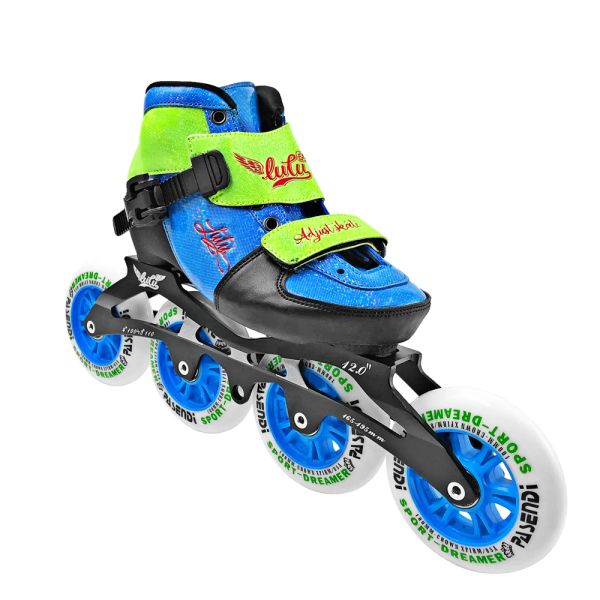 Tênis de velocidade em linha patins 4 tamanho ajustável, para crianças adultas crianças ajustáveis sapatos de lavagem única em linha patins 4*100 mm rodas