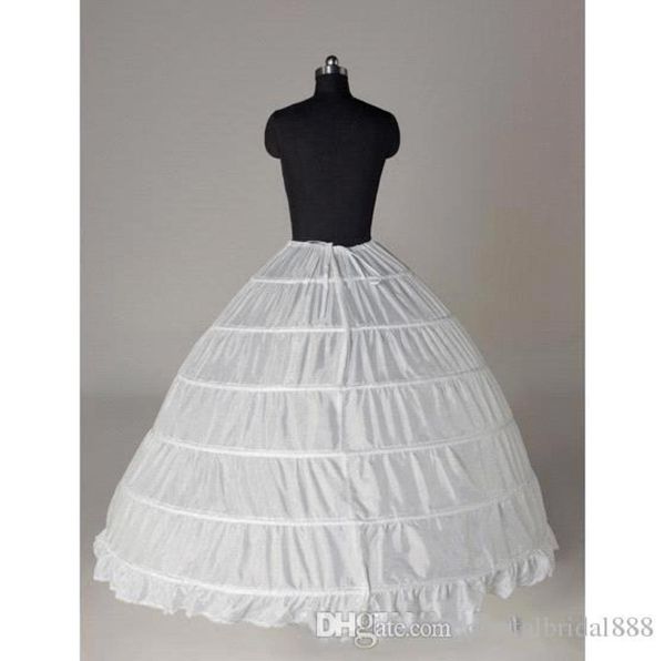 Günstige weiße 6 Hoop -Röcke unter Hochzeitskleiderkugelkleidern Crinoline Petticoats Brauthochzeitszubehör Vestido de noiva5356025
