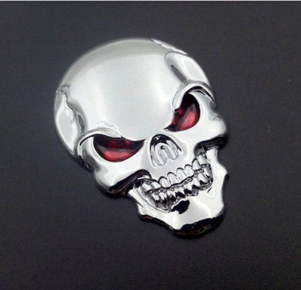 10pcslot 3d Skull Car Boot Chrome Badge Universal Auto Art traseiro traseiro emblema adesivo3215158