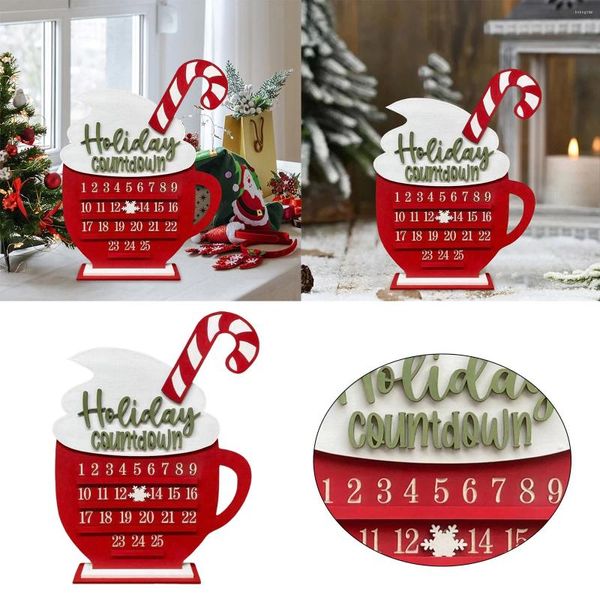 Massen Weihnachten Kakao Tasse Countdown Kalender Holz kreative Desktop -Dekoration Cartoon Große Elefant Statue Outdoor Outdoor