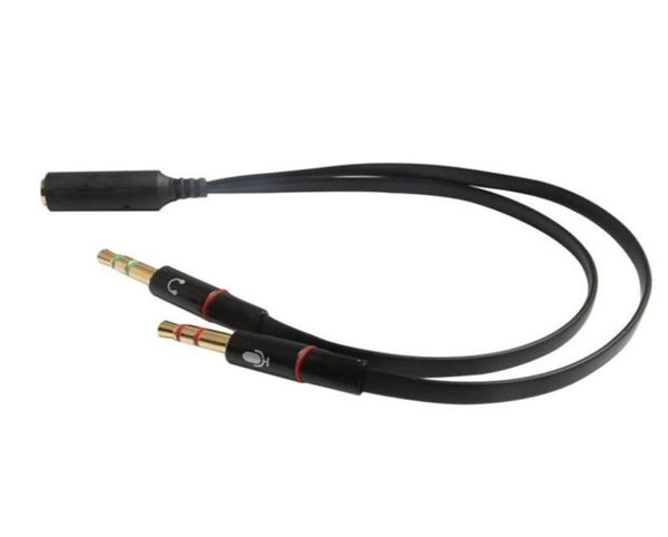 Jack Jack Microphone Headphone Splitter Cable 35 Cabo de extensão auxiliar 1 fêmea a 2 cabos masculinos para computador celular 4617799