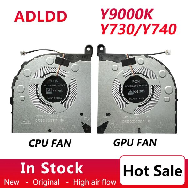 Filador de refrigerador de substituição do laptop Pads para Lenovo Legion Y730 / Y740 / Y9000K (2019) Fan de resfriamento da CPU GPU DFS2001055R0T DFS2011055E0T