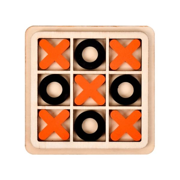 Hölzerne Tictactoe Puzzle Bretttisch Game Intelligenz Aktivität Spielzeug Hirnteaser für Kinder Erwachsene Familienparty bevorzugt p31b