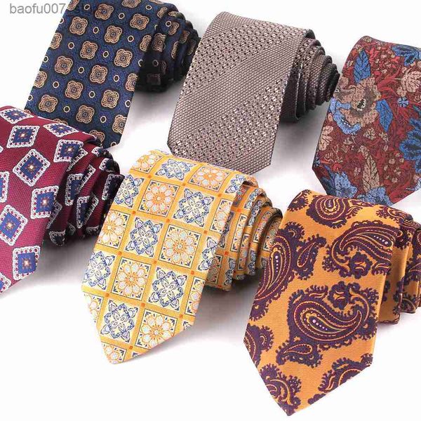 Pescoço gravata amarrar mensagens de cor da moda com tecido de caju de caju jacquard de 7,5 cm de casamento acessório de groomsman