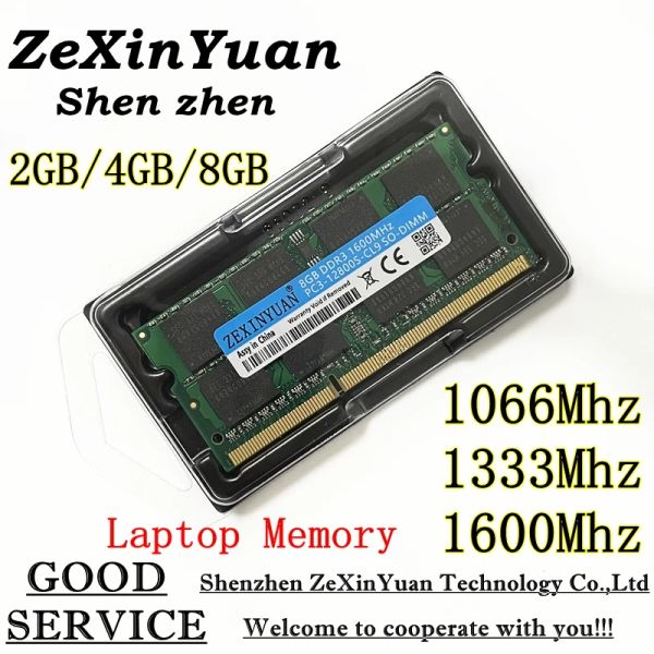 Rams Zexinyuan 8GB 4GB 2GB 2G 4G 8G PC3 PC3L DDR3 1066MHz 1333MHz 1600MHz 8500S 10600s 12800S Laptop Notebook RAM
