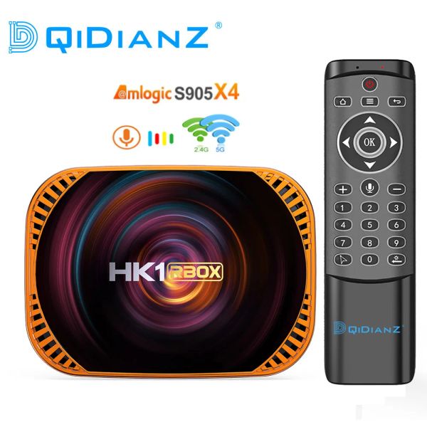 Caixa Novo HK1 RBOX X4 Android 11.0 AmLogic S905X4 1000M Smart TV Box 8K 3D WiFi 2.4G 5G Suporte Google Player Set Top Box