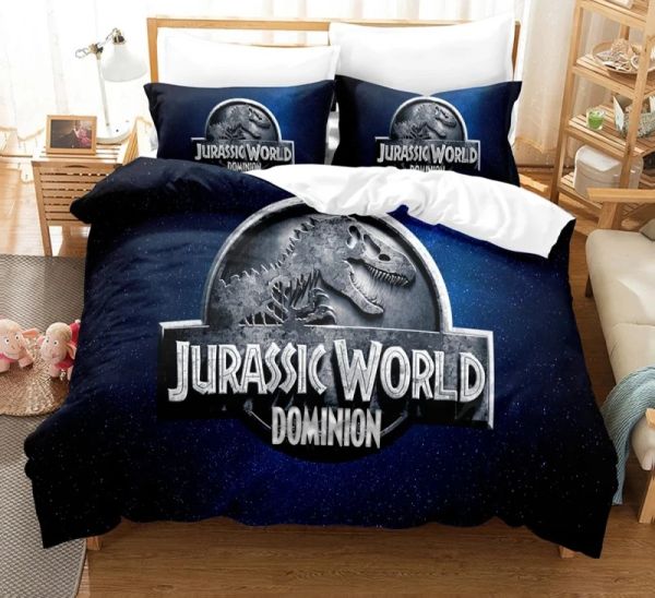 Set di biancheria da letto di Jurassic Park 3D Kids Boy Home Textile Decor set da letto Queen Size Trapunta Camera da letto Dinosauro Coperchio Dinosauro