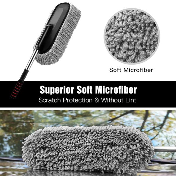 Superfine Fiber Car Duster Suit de traje retrátil de microfibra de pó de limpeza de pó de limpeza de poeira escovas de remoção de poeira