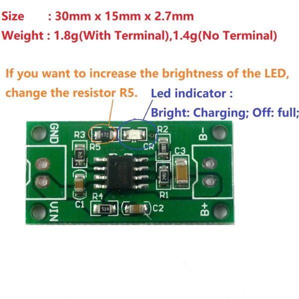 1A 1.2V 2,4 V 3,6 V Caricatore dedicato alla batteria NIMH 1,5 V 3 V 4,5 V CC/CV Modulo di ricarica Modulo Scheda