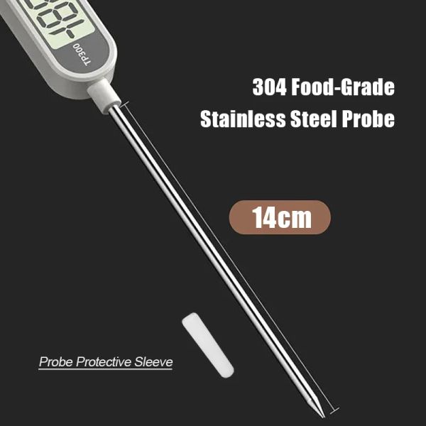 Digital Display Food Thermometer Messen Sie die Temperatur von Wasser- und Ölmilch und gebackenem Lebensmittelsonden -Sonden -Thermometer