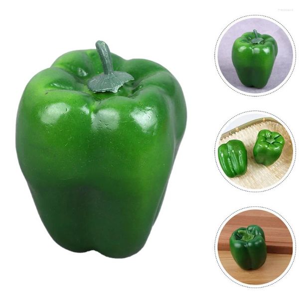 Dekorative Blumen 4 PCs Simuliertes Gemüsemodell Grüne Paprika Miniaturschaum Künstliche Mittelstücke Kinder gefälschte Requisiten