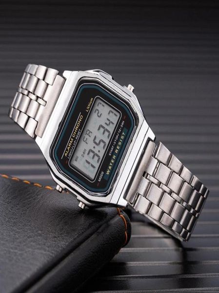 Wristwatches Sport Watch Men Digital Led Luxury Fashion Square Dial Dial