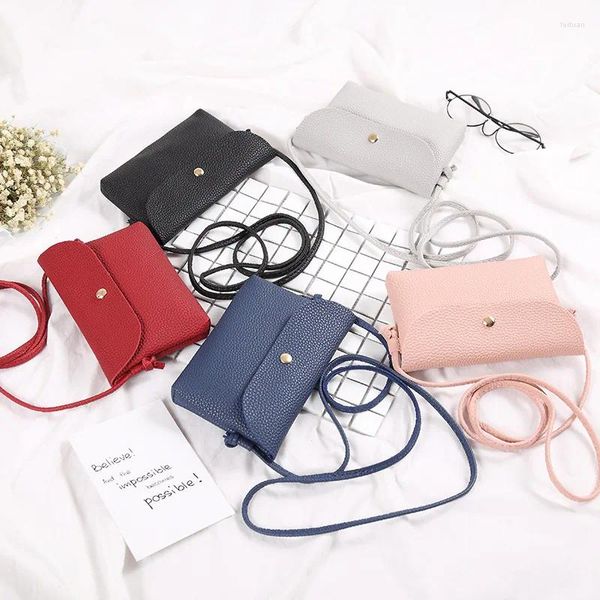 Bag Fashion Female 2024 One-Shoulder Messenger Lychee Pattern Mobile Phone Mini signore piccoli