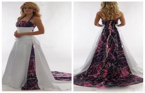 Camo aline muddy ragazza abiti da sposa abiti da sposa personalizzati più dimensioni da sposa vera alberi in campagna allaccia su Robe de Soire5299828