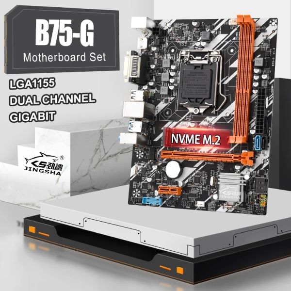 Anakartlar Jingsha B75 B75G Masaüstü Anakart LGA1155 Anakart 16GB Destek DDR3 PC RAM VGA HD DVI GIGABIT Ethernet PCIE 16X PC MOBO