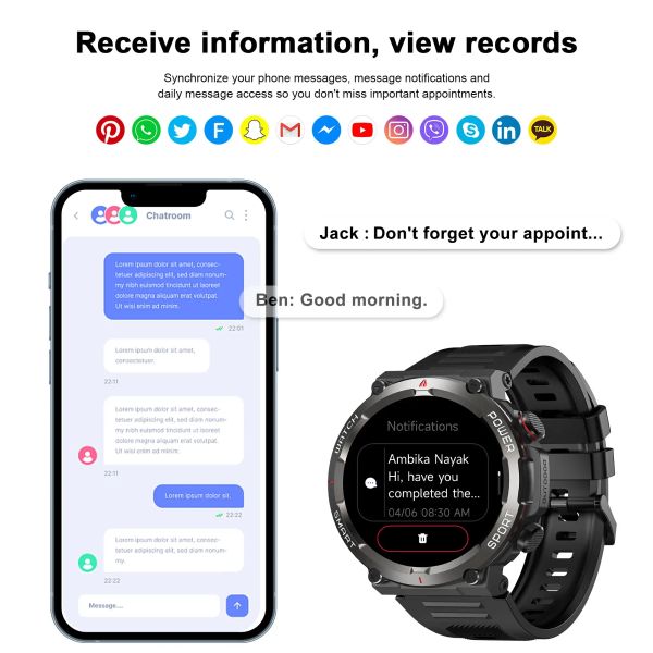 Blackview W50 Smartwatch für Männer mit Bluetooth-Anruf, Legierungspflicht 1,85-Zoll-HD-Voll-Touchscreen, IP68 wasserdicht