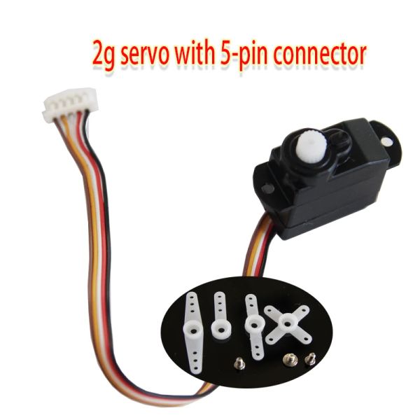 2G SERVO con connettore a 5 pin 5 cavi micro servo per micro modelli elicotteri aeroplani mini 2g service cinque cavi