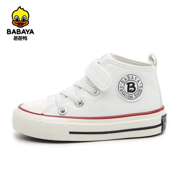 Babaya Children Canvas Scarpe Sneaker Spring High-Top Branh Trandible Scarpe per bambini Scarpe bianche casual 240407