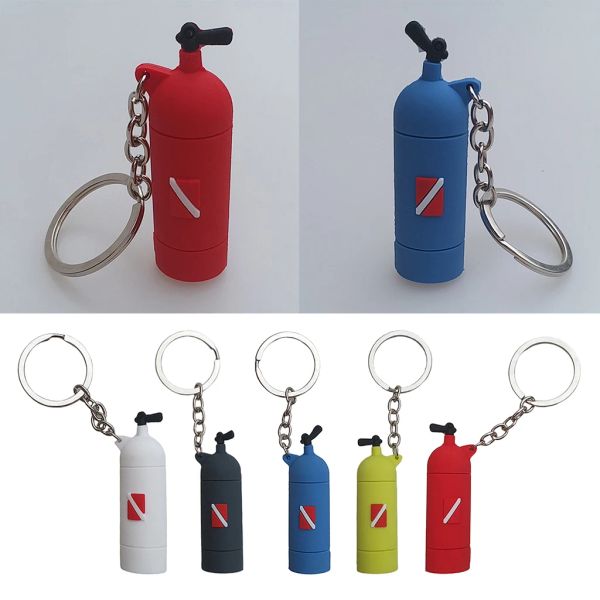 Tanque de mergulho Tanque Tanque Chave de mergulho Keychain Keyring Diver Charm Pinging Dive Air Cylinder Keyring Keyring