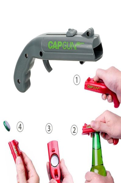 Können Opener Spring Cap Catapult Launcher Gun Shape Bar Tool Drink Getränk Eröffnungsschütze Bierflasche Opener Creative7288184