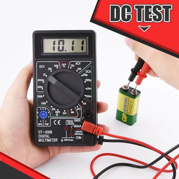 DT830B AC/DC LCD Цифровой мультиметр 750/1000 В вольтметр Ammeter Ammeter OHM Tester High Safety Handherd Meter Digital Multimeter
