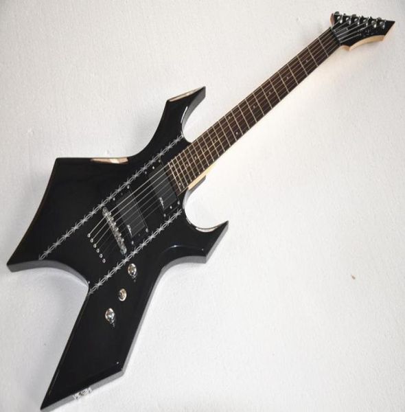 Nova chegada BCR Original Black Body Guitar Guitarra de pau -rosa de madeira de madeira6 Strings6 em estoque podem enviar imediatamente 3722964