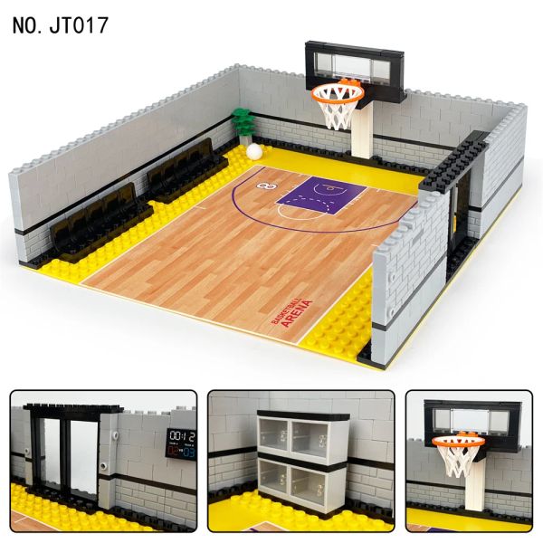 2024 City Creativity Basketball Court Basketball Star Model Building Building Buildings Bilks's Toys Regalo per i giocattoli per bambini