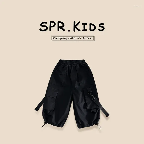 Pantaloni Summer Solid Color Children Cargo Tutti Match Pants Boys Fashion Break
