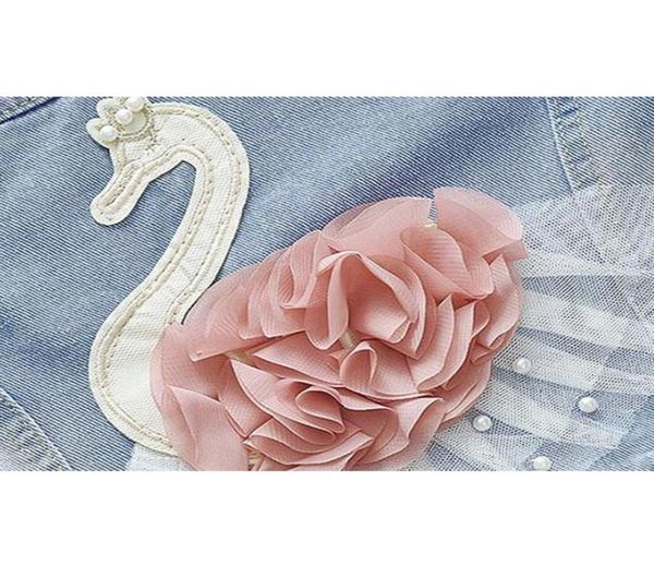 Colete de jeans babyinstar para bebês para meninas Apliques de cisne de moda Criança Criança Crianças039s Cola coletes Coloques