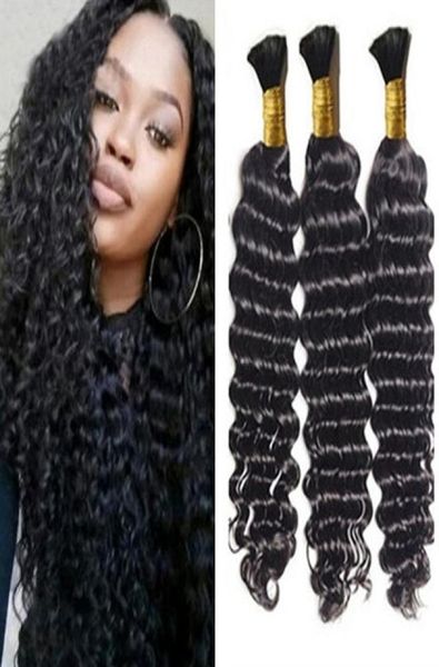 Deep Wave Human Hair Bulk für Mikrogeflecht Kein Schießer