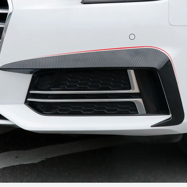 Auto Styling Front Stoßstange Spoiler Luftmesser Nebel Leicht Cover Aufkleber Aufkleber ABS Automobile Außenzubehör für Audi A4 B9 2017 2019