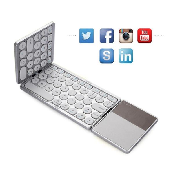 Mini -teclado dobrável com touchpad bluetooth 50 teclado sem fio dobrável para tablet Android Windows e keek smart smartphone keybo8024954