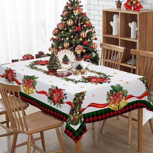 Tala de mesa Toca de mesa de Natal Anti-falha de poliéster Rectangular European Pastoral Style Adequado para festas de restaurantes