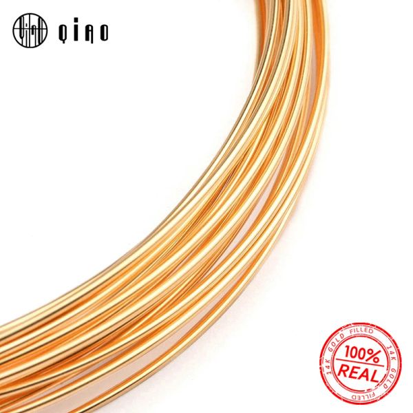 Un metro 0,25/0,41/0,64/0,8 mm mezzo filo metel filo per perline da oro duro oro duro filo in oro 14k per gioielli dorati che fanno orecchino fai -da -te fai da te
