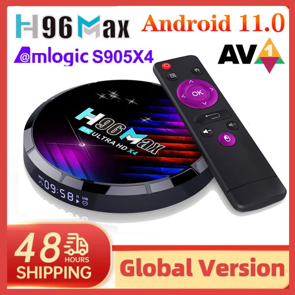 Box 2022 H96 Max X4 Smart TV Box Android 11 8K Decode Video 2.4G 5,8G Dual WiFi 4K 60FPS HD 4GB 32G 64G AMLOGIC S905X4 Установить верхнюю коробку