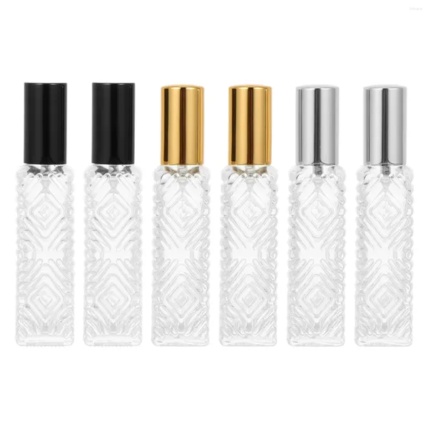 Garrafas de armazenamento 6 PCs 10 ml de perfume pulverizante portátil Fragrância Bottle Bottles Subpackaging Sprayer Tiny Travel Makeup Glass