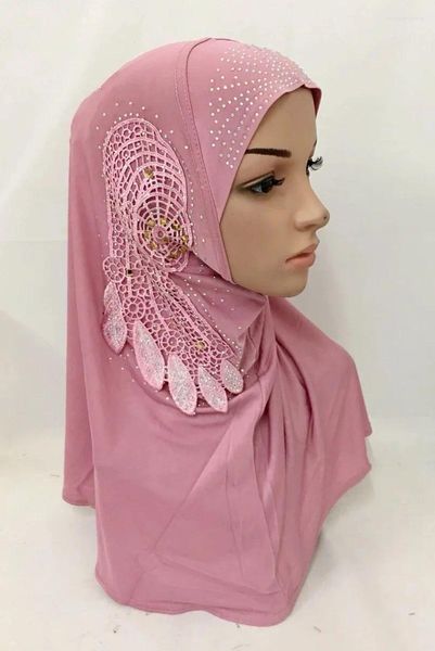 Roupas étnicas Turbano de hijab muçulmano para mulheres enrolar o xale islâmico Lenço de cabeça de cabeça de uma peça lindas