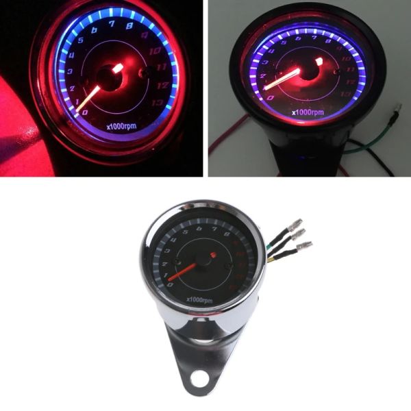 Motocicleta Medidor de tacômetro Backlighte Motorcycle Meter 12V Auto Tacho Meter Ponteiro 0-13000 rpm