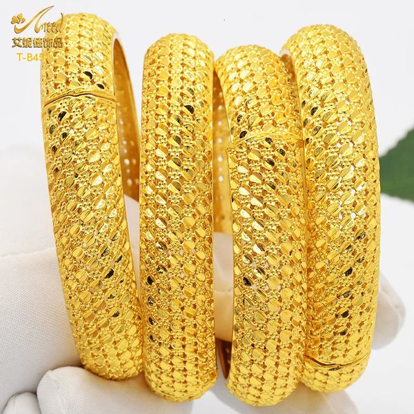 ANIID DUBAI 24K BRACELES PLATENDO DE OURO PARA MULHERES DE LUNCIO DE LUZUGRA INDIAN BANGALLES INDIANOS AFRICANO VAZELAGELA DOMENTO DE CASAMENTO 240407