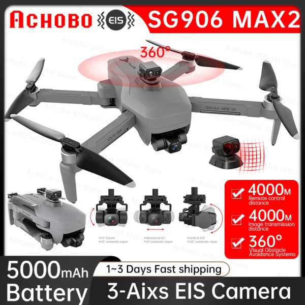 Drones SG906 MAX2 Drone 4K Профиляльная HD -камера 5G Wi -Fi 3 км GPS 3Axis Gimbal Уклонение от препятствий RC безмолвное квадрокоптер Dron