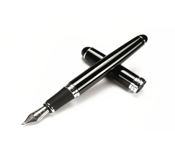 Jinhao x750 clipe liso de preto e prata de 10 mm de caligrafia de caligrafia de alta qualidade caneta caneta de natal