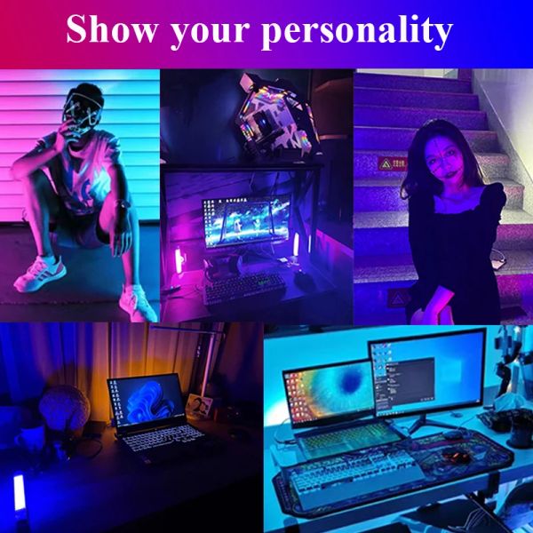 Portão LED LED Light LED Video Light Wand Wand USB Iluminação fotográfica recarregável Lâmpada de selfie RGB Ajuste RGB Lamp