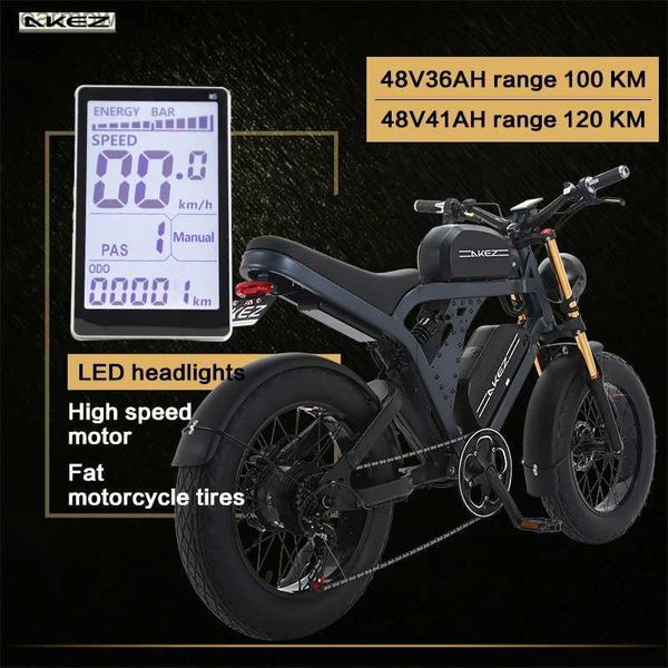 Bikes Akez Adult Ectric Bicyc 48V 1500W Snow Bike Highway Expressway Ectric Sports Bike Mountain Ebike L48