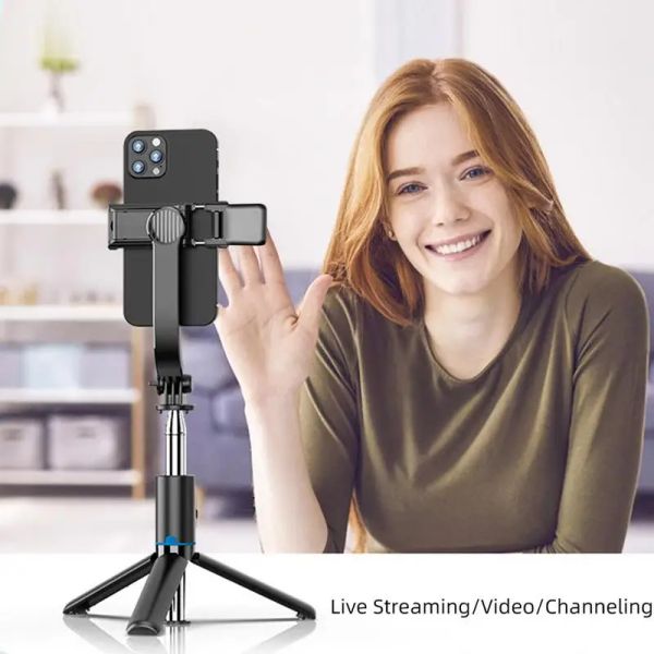 Sticks Selfie Stick Tripé com design telescópico remoto Stand para gravação de vídeo VLOGGING Viagens Perfeita Use Smartphones Câmera