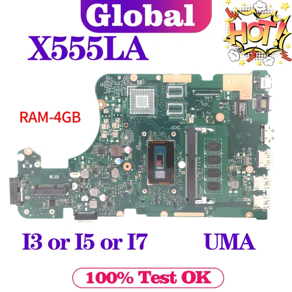 Scheda madre kefu x555la mainboard per asus x555lab a555la k555la f555la x555ld x555lb laptop scheda madre i3 i5 i7 4a/5a generazione 4gbram uma