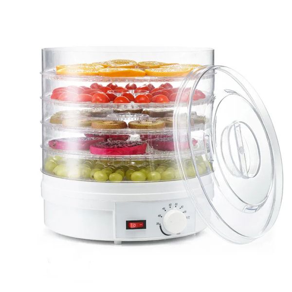 Dehydratoren 5 Tabletts Haushalt Mini -Lebensmittel -Dehydrator Haustier Fleisch Dehydrated Snacks Lufttrockner getrocknetes Frucht Gemüse Kräuter Fleischmaschine Snacks