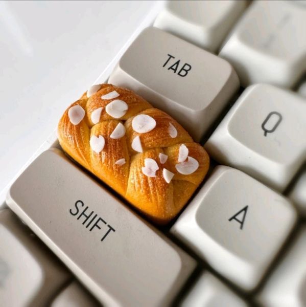 Accessori sbuffi/piccoli toast Keycaps Keycaps personalizzato Esc toast gourmet keycaps a mano Tastiera meccanica strappata 1.75U Sostituzione