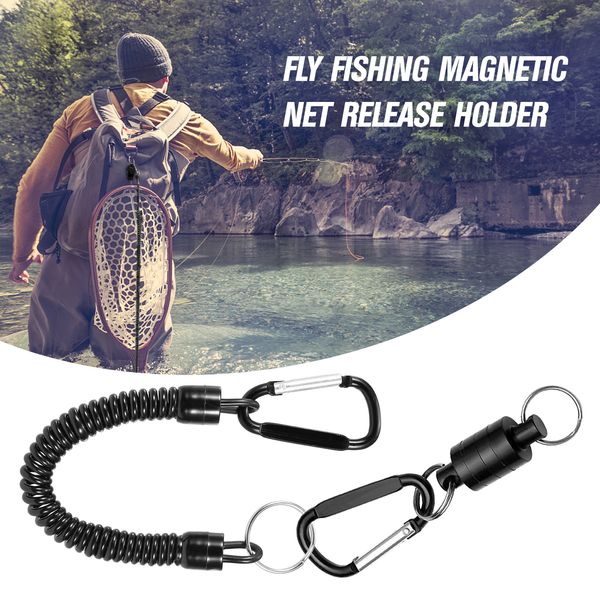 3pcs/1pc Fly Fishing Magnetic Net Freisetzung Halter Fischerei Lanyard Magnet Keeper Magnet Clip Landing Net -Steckerzubehör Accessoires